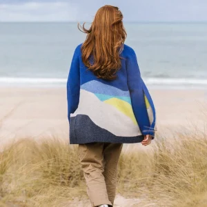 Cardigan Long Tricoté Recyclé Scenic - Scenic Azure Blue