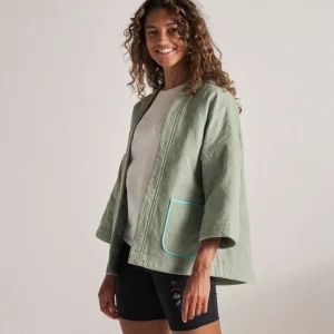 Surchemise Matelassée en Coton Bio Mira - Pistache