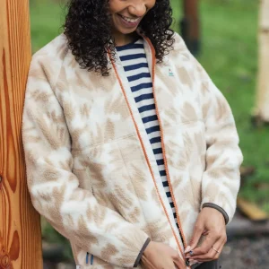 Polaire Zippée en Sherpa Recyclé Fairbanks - Montagne Abstraite Bouleau