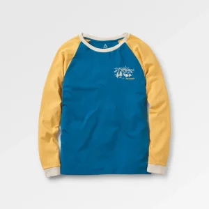 T-shirt à Manches Longues en Coton Recyclé Riser - Bleu Corail