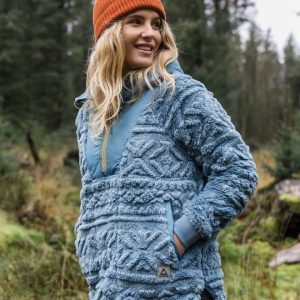 Sweat à capuche Sherpa Holistique - Bleu Lavé