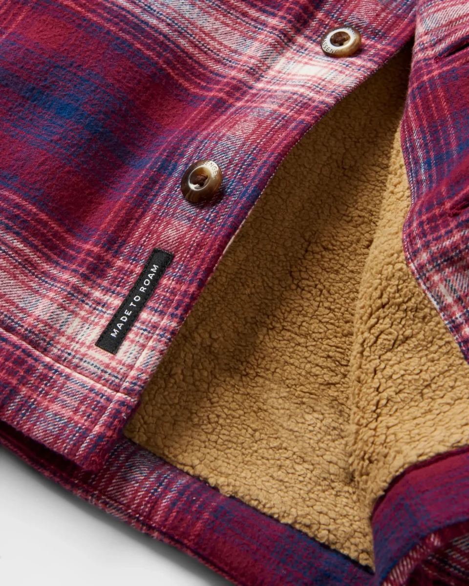 Surchemise Doublée Sherpa Freestyle - Carreaux Vin/Bleu Marine Riche – Image 3