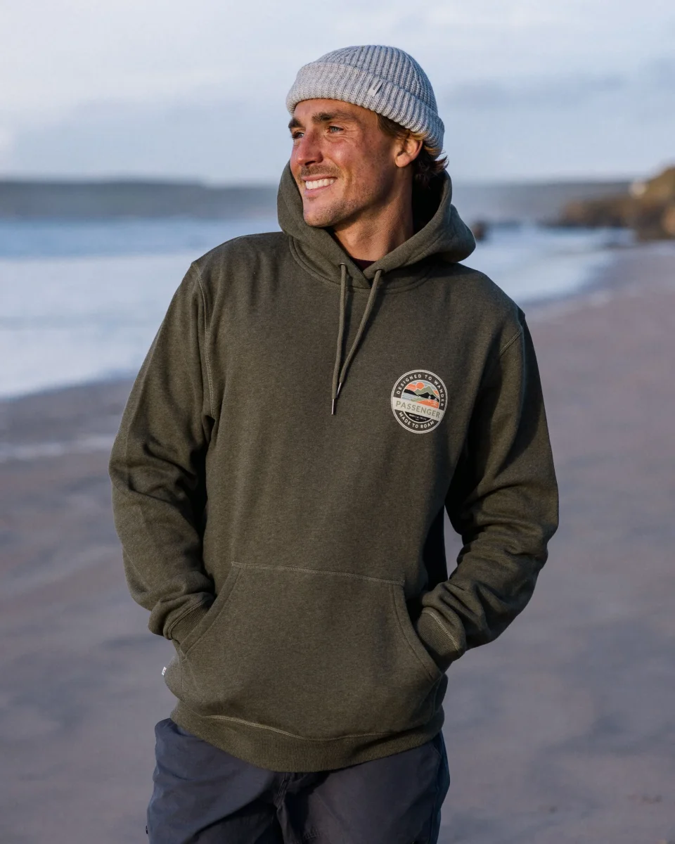 Sweat à Capuche en Coton Bio Odyssey - Kaki Chiné – Image 2