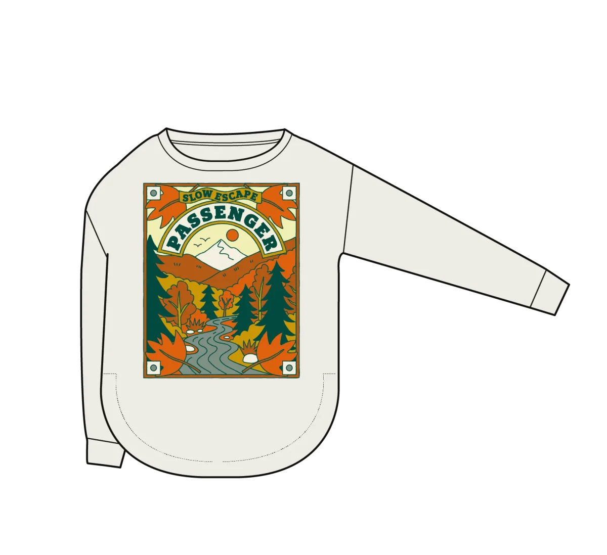 T-shirt manches longues en coton recyclé Rambling - Birch – Image 6