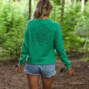 Sweatshirt en Coton Recyclé Remote - Épicéa Vert