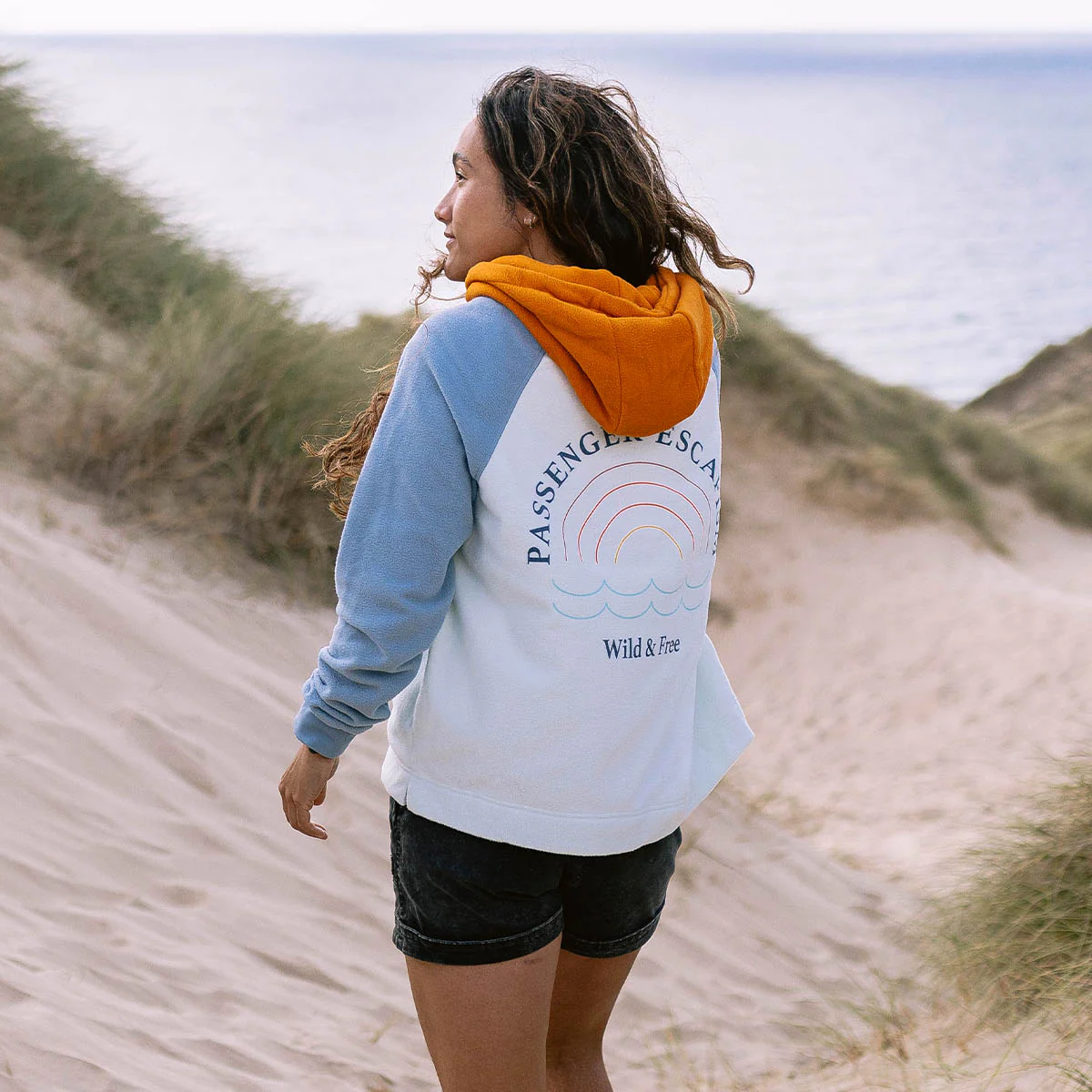 Sweat à Capuche en Polaire Recyclée Arc-en-Ciel - Verre Bleu – Image 3