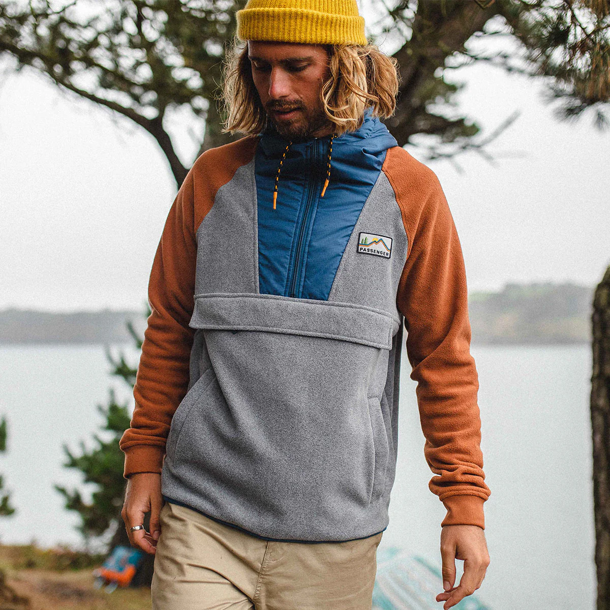 Woodland 1/2 Zip Polaire Recyclé - Gris Chiné – Image 2