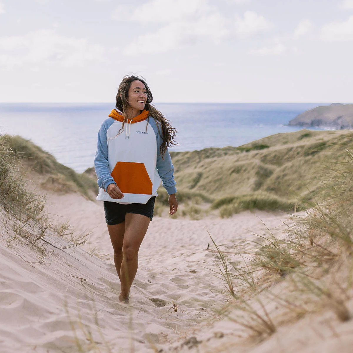 Sweat à Capuche en Polaire Recyclée Arc-en-Ciel - Verre Bleu – Image 4