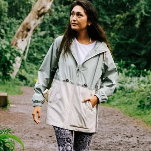 Veste Résistante à l'Eau Recyclée Nimbin avec Fermeture Éclair Complète - Pistache