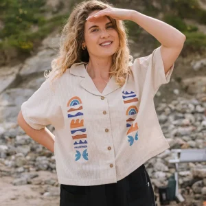 Chemise à Manches Courtes en Coton Bio Arden - Blanc Vintage