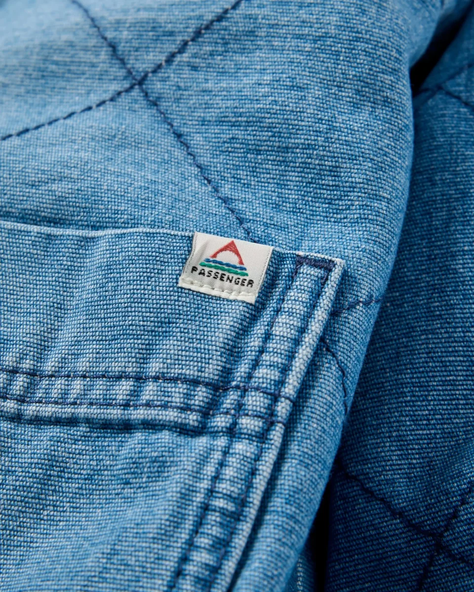 Blouson aviateur en denim avec doublure en fourrure Lucia - Bleu denim – Image 5