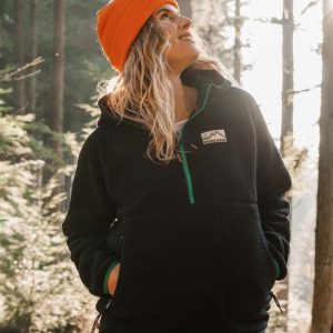 Polaire Recyclée en Sherpa à Fermeture Éclair 1/2 Maine 2.0 - Noir