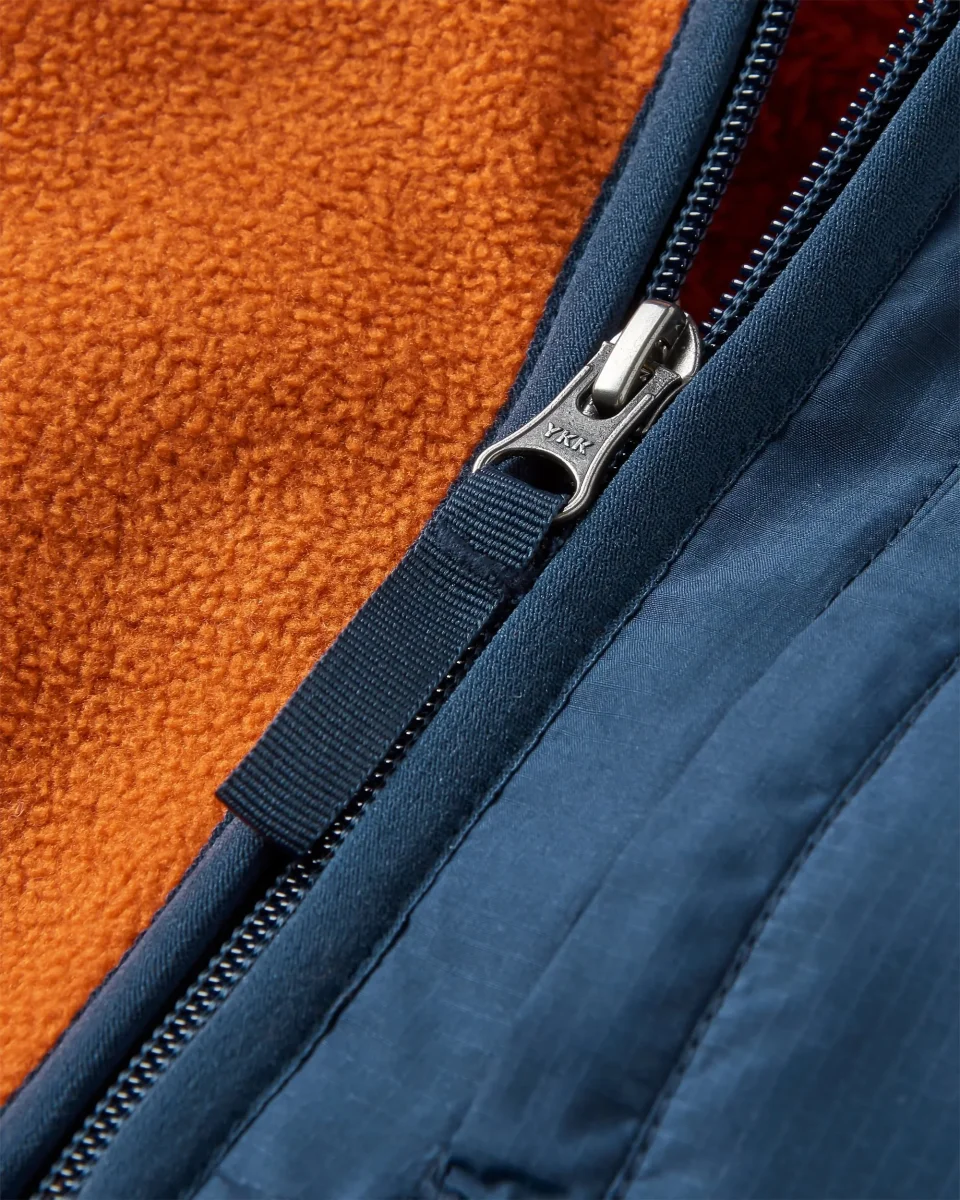 Polaire Recyclée à Capuche Loch - Orange Coucher de Soleil/Gris Orage – Image 4