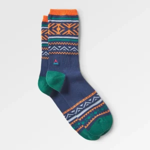 Chaussettes à motifs mi-lourdes biologiques - Bleu marine profond