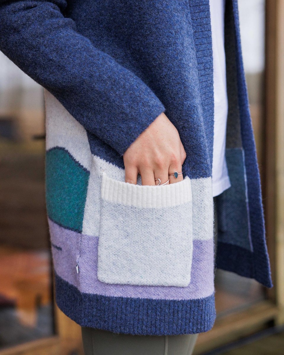 Cardigan Tricoté Recyclé Vista - Denim Foncé – Image 5