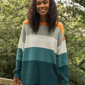 Pull Moments Oversized Organic Knitted Jumper - Multi Stripe