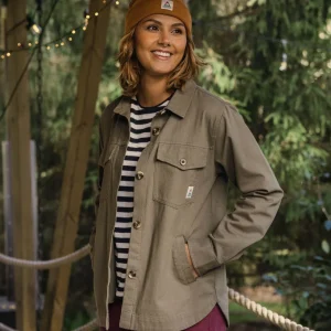 Chemise Stella en coton bio à manches longues - Olive poussiéreux