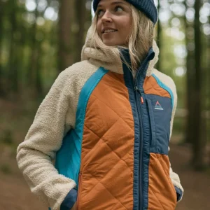 Veste matelassée Lara - Avoine/Orange coucher de soleil