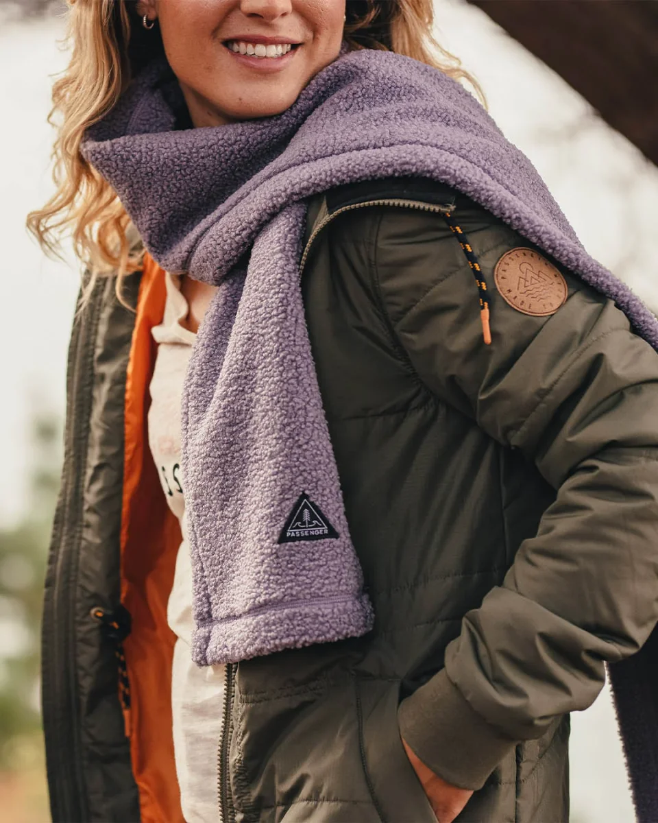 Écharpe en polaire sherpa recyclée Snug - Lilas Poudré