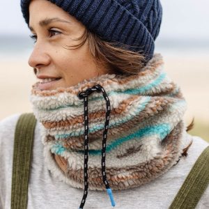 Snood en polaire Sherpa épicé - Motif géo ivoire chaud