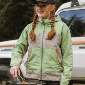 Veste Polaire Coupe-Vent à Zip Complet - Vert Tige/Avoine