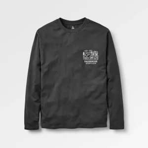 T-shirt à manches longues en coton recyclé pour hommes Roam Slow - Noir