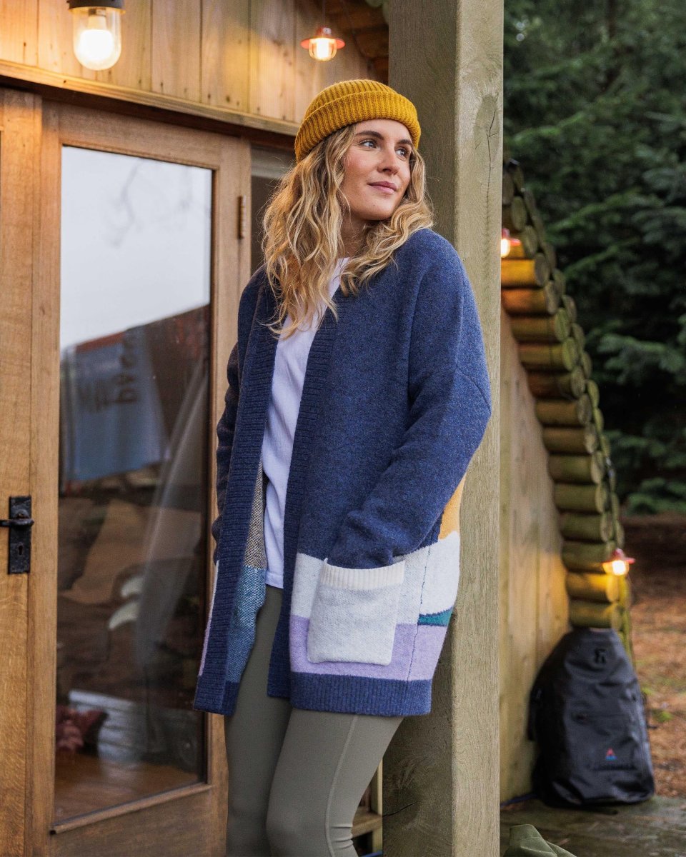 Cardigan Tricoté Recyclé Vista - Denim Foncé – Image 6