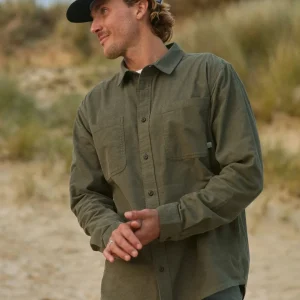 Chemise en Coton Côtelé Backcountry 'Light' - Olive Poudrée