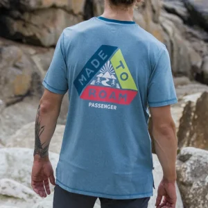 T-shirt recyclé classique actif - Bleu Acier Marl