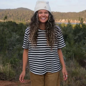 T-shirt en coton recyclé Panorama - Bleu marine profond