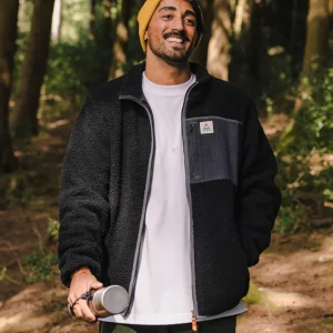 Polaire à Poils Longs en Sherpa Recyclé Trekker - Noir