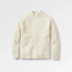 Pull douillet en maille recyclée - Blanc cassé