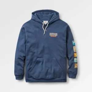 Sweat à capuche bio Patch - bleu marine profond