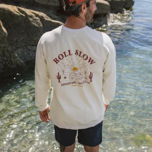 Sweatshirt en Coton Recyclé Roll Slow - Egret