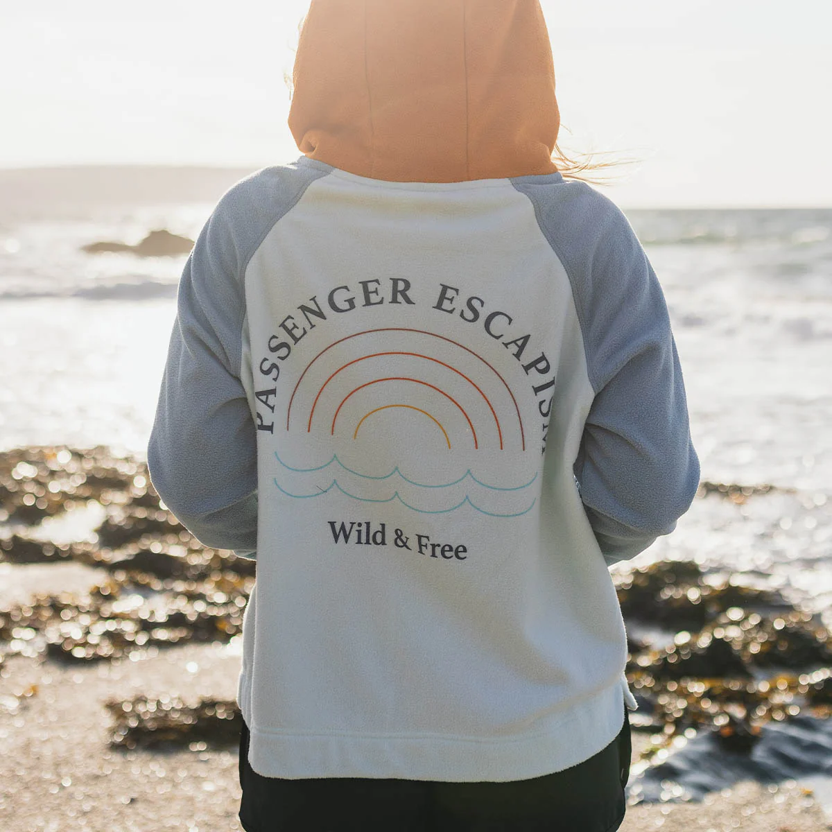 Sweat à Capuche en Polaire Recyclée Arc-en-Ciel - Verre Bleu – Image 2