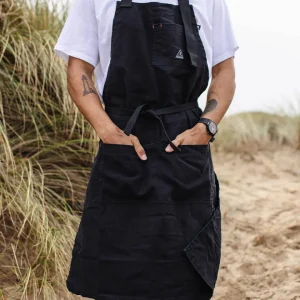 Tablier en denim de coton bio - Noir