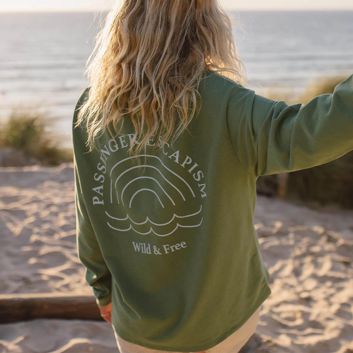 Sweatshirt Oversize en Coton Recyclé Arc-en-Ciel - Dark Ivy