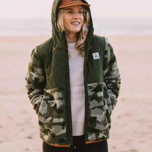 Polaire Zippée à Poils Longs en Sherpa Recyclé Sefton - Vert Sapin