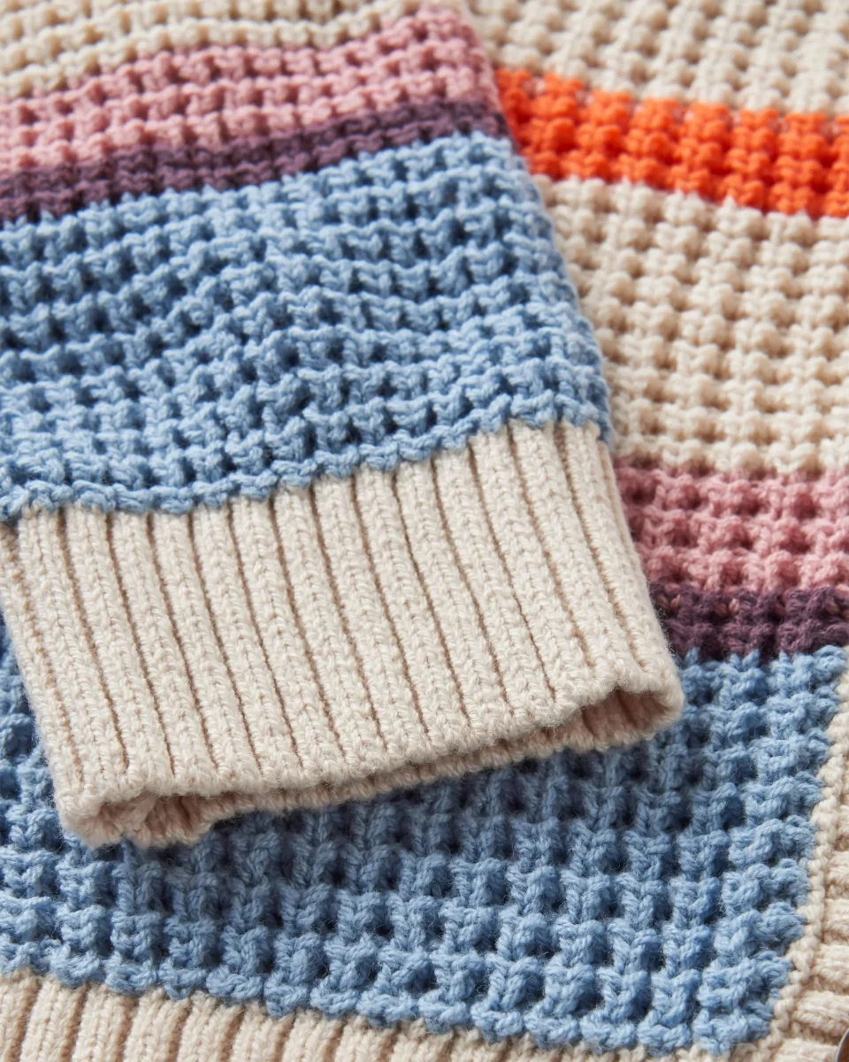 Cardigan Rayé en Maille Reflection - Multi Vintage White Stripe – Image 8