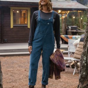 Salopette en velours côtelé bio Meadows - bleu océan