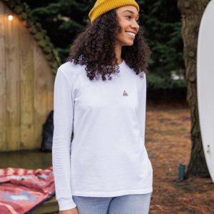 T-shirt à Manches Longues en Coton Recyclé Classic - Blanc