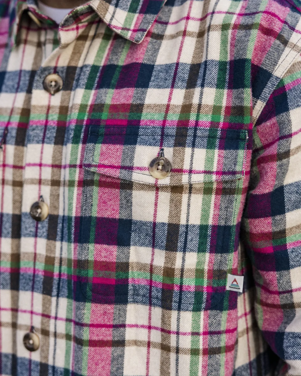 Surchemise Lourd en Coton Bio Rustique - Carreaux Blanc Cassé – Image 3