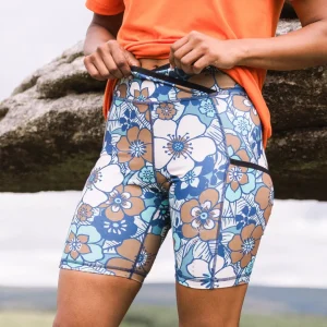 Short Actif Recyclé Mantra - Vintage Floral Aqua