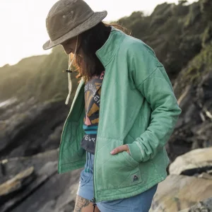 Clementine Matelassé à Fermeture Éclair - Épicéa Vert