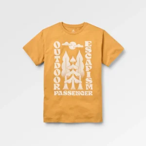 T-shirt femme en coton recyclé Tall Pines - jaune épicéa