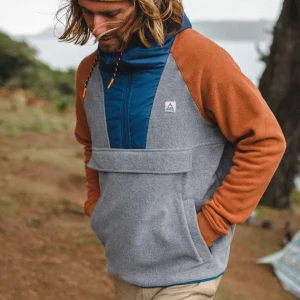 Hoodie Woodland 1/2 Zip en Polaire Recyclée - Gris Chiné