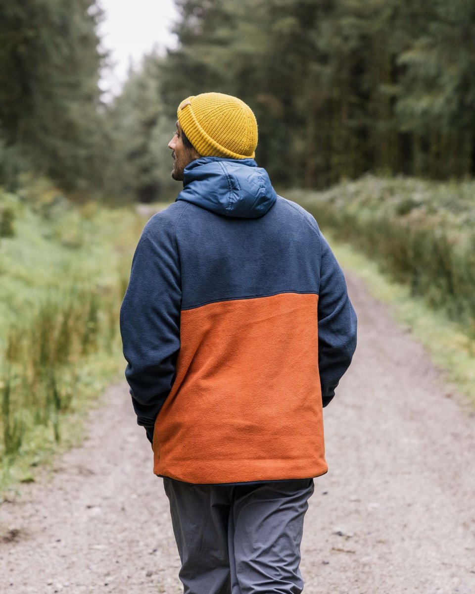 Hoodie Woodland 1/2 Zip en Polaire Recyclée - Deep Navy/Baked Clay – Image 6