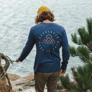 T-shirt Escapism Recyclé à Manches Longues - Denim Foncé