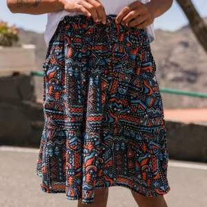 Jupe Tissée EcoVero Dew - Elemental Geo Noir