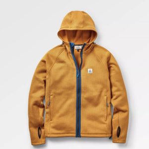 Polaire Recyclée à Capuche avec Fermeture Éclair Complète Verticale - Ocre Poussiéreux